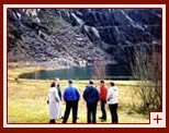 [Site visit as part of research undertaken for Ballachulish Community Council into potential for new uses of this historic slate quarry]